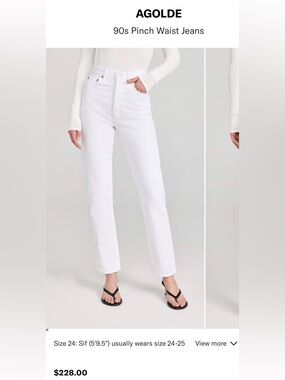 Agolde White 90s Pinch Waist Straight Leg Jeans